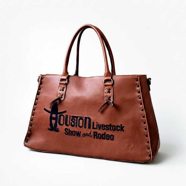 Magnolia Rodeo Genuine Leather Black Embroidered Tote Bag