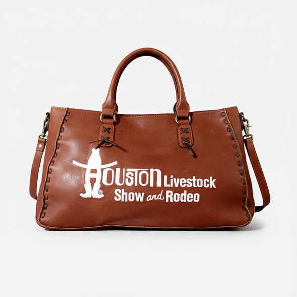 Magnolia Rodeo Genuine Leather White Embroidered Tote Bag