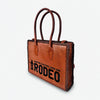 Heritage Rodeo Genuine Leather Black Embroidered Tote Bag