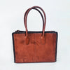 Heritage Rodeo Genuine Leather White Embroidered Tote Bag