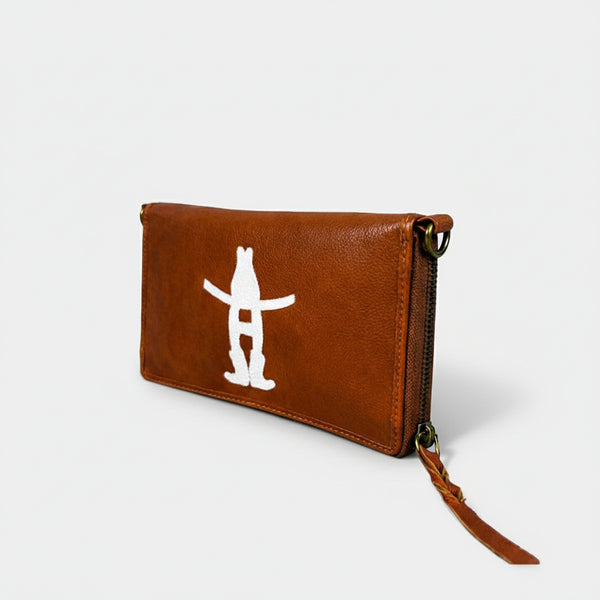 Frontier Rodeo Genuine Leather White Embroidered organizer Bag