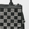ADBGM937 American Darling Black Leather Metallic Checkered Studded Tote Bag