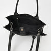 ADBGM937 American Darling Black Leather Metallic Checkered Studded Tote Bag