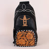 Sunset Rodeo Handtooled and Grain Leather Sling Bag