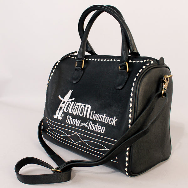 Midnight Rodeo Black Grain Leather Duffel Bag