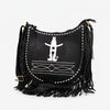 Midnight Rodeo Black Grain Leather Frindged Crossbody Bag