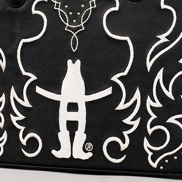 Midnight Rodeo Black Genuine Leather Tote Bag