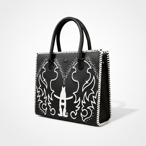 Midnight Rodeo Black Genuine Leather Tote Bag