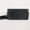 Midnight Rodeo Black Bootstitch Grain Leather Crossbody Bag