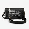 Midnight Rodeo Black Bootstitch Grain Leather Crossbody Bag