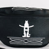 Midnight Rodeo Black Bootstitch Grain Leather Fanny Pack
