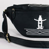 Midnight Rodeo Black Bootstitch Grain Leather Fanny Pack