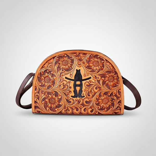 Legacy Rodeo Genuine Leather hand tooled Tooled crossbody bag