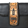 Laurel Rodeo Genuine Hand Tooled Black Leather Crossbody Bag