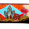 ADBGM112HP13 Hand-Painted LeatherWallet Crossbody Bag - Southwestern Desert Cactus & Sunflower Purse