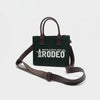 Downtown Rodeo Black Mini Tote Bag - Genuine Leather Handle Bag