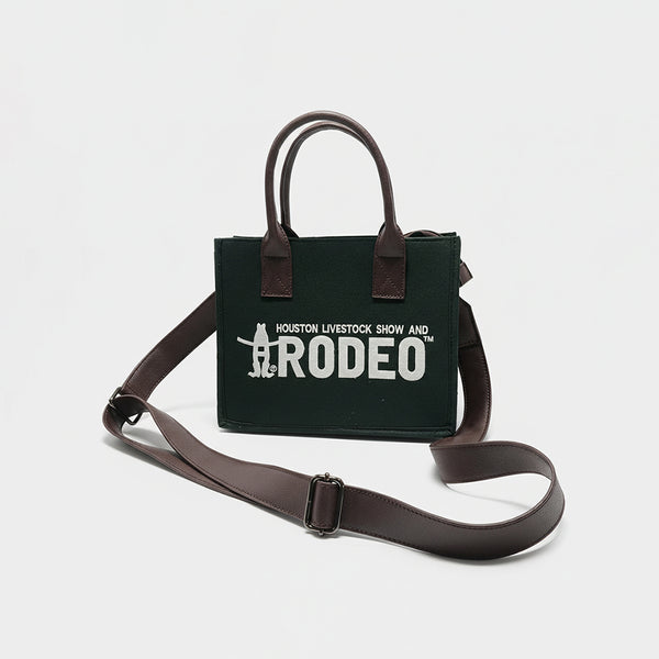Downtown Rodeo Black Mini Tote Bag - Genuine Leather Handle Bag