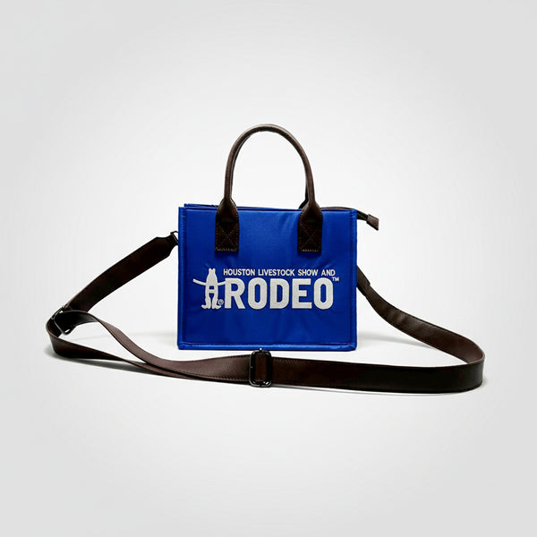 Downtown Rodeo Blue Mini Tote - Genuine Leather Handle Bag
