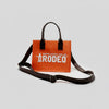 Downtown Rodeo Orange Western Mini Tote Bag Genuine Leather Strap