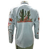ADSH046 American Darling Green Western Apparel - Embroidered Cotton Lycra Cowboy Motif Shirt