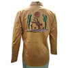 ADSH050 American Darling Mustard Western Apparel - Embroidered Cotton Satin Horse Motif Shirt