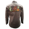 ADSH061 American Darling Earth Brown Western Apparel - Embroidered Cotton Twill Rodeo Top
