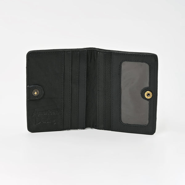 ADBGM1095 American Darling Checkered Hair on Hide & Leather Bifold Wallet