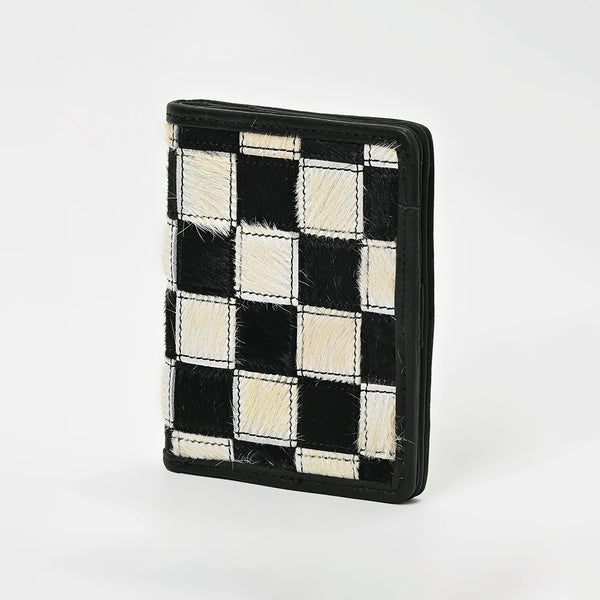 ADBGM1095 American Darling Checkered Hair on Hide & Leather Bifold Wallet