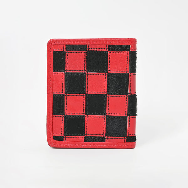 ADBGM1095 American Darling Checkered Hair on Hide & Leather Bifold Wallet