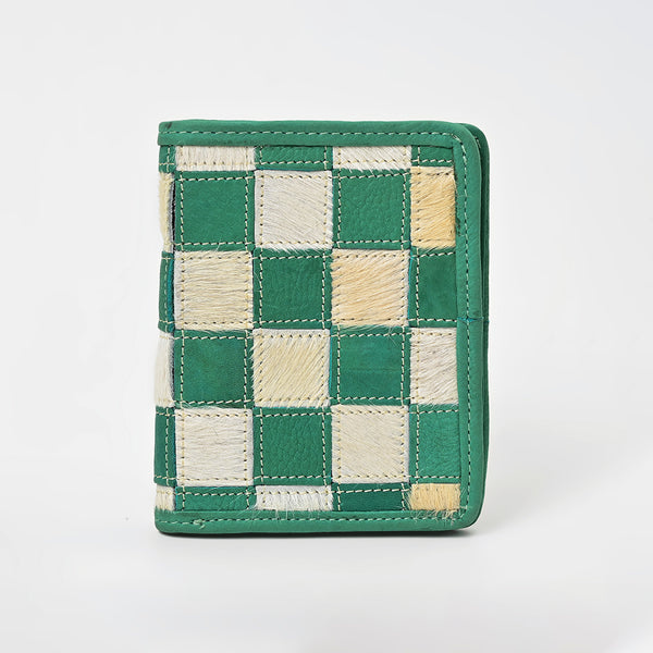ADBGM1095 American Darling Checkered Hair on Hide & Leather Bifold Wallet