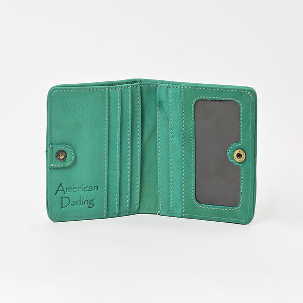 ADBGM1095 American Darling Checkered Hair on Hide & Leather Bifold Wallet
