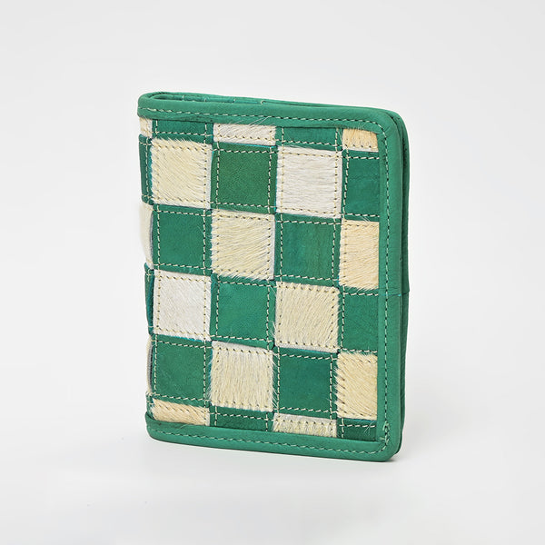ADBGM1095 American Darling Checkered Hair on Hide & Leather Bifold Wallet