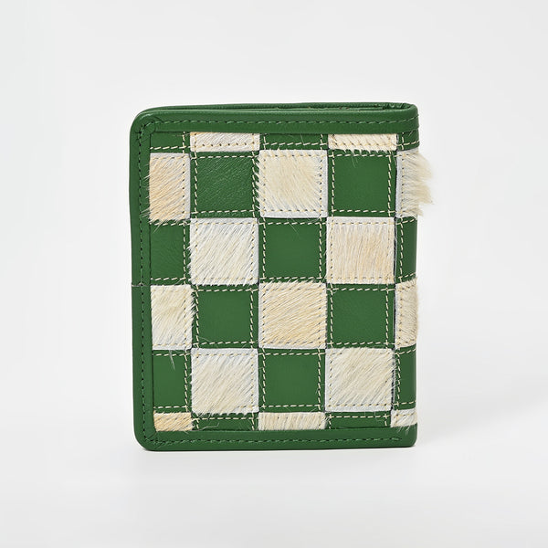 ADBGM1095 American Darling Checkered Hair on Hide & Leather Bifold Wallet