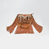 ADBGZ1103 American Darling Genuine Leather Embroidered Western Fringe Crossbody Bag