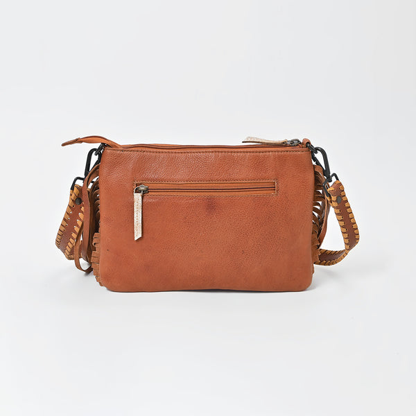 ADBGZ1103 American Darling Genuine Leather Embroidered Western Fringe Crossbody Bag