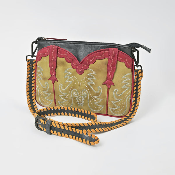 ADBGZ1108 American Darling Western Embroidered Genuine Leather Crossbody Handbag