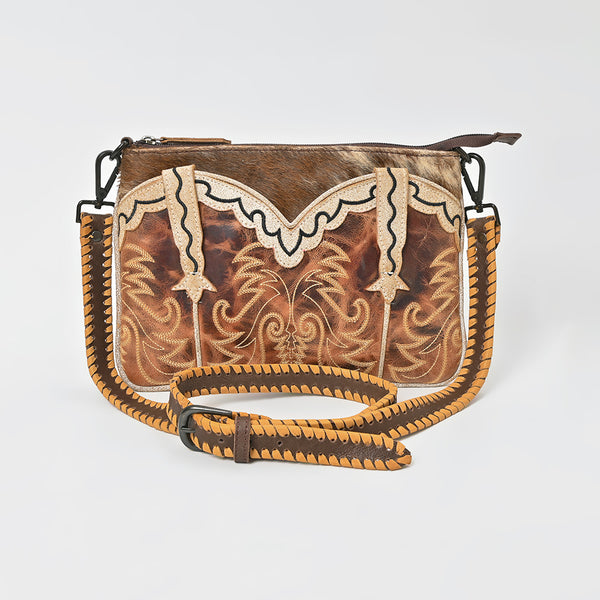 ADBGZ1109 American Darling Hair On Leather Western Embroidered Crossbody Bag