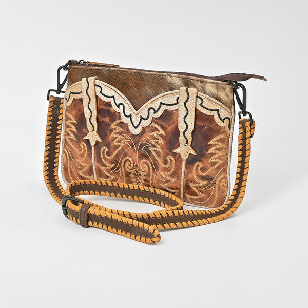 ADBGZ1109 American Darling Hair On Leather Western Embroidered Crossbody Bag