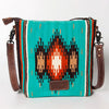 ADBG1006 American Darling Handwoven Saddle Blanket Large Crossbody Bag Genuine Leather
