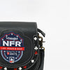 Official PRCA & NFR Licensed Collection® Commemorative Shield Patch Hand-Tooled Leather Accent Crossbody Bag