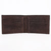 ADBGZ919 Genuine suede Leather Bifold Wallet with White Embroidered Stitch Detail