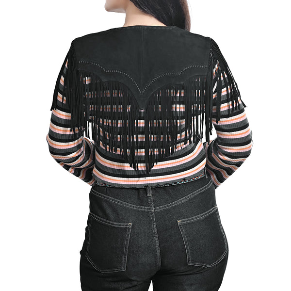 ADDR024 American Darling Western Suede Fringe Shoulder Wrap Capelet