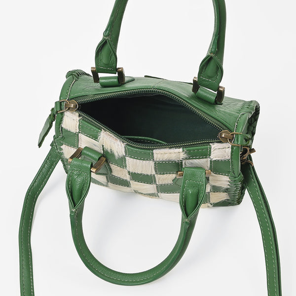 ADBGM1097 Checkered Hair On Hide & Leather Speedy Bag - American Darling