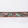 OHBTG104 American Darling Hand Tooled Leather Skull & Feather Belt