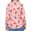 ADSH087 American Darling Printed Satin Cotton Cowboy Rodeo Country Button Down Shirt