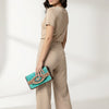 ADBG1190 American Darling Western Leather Wallet Bag Crocodile Embossed Hand Tooled