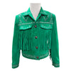 ADJKT101 American Darling Studded Leather Fringe Western Statement Jacket