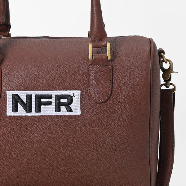 Official PRCA & NFR Licensed Collection®️ Brown Genuine Western Leather Speedy Bag