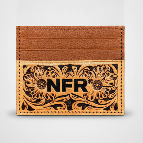 Official PRCA & NFR Licensed Collection®️ Hand Tooled Western Leather Card Holder