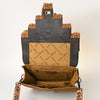 ADBG926 American Darling Handcrafted Hand Tooled Leather and Cowhide Messenger Bag with Fringes